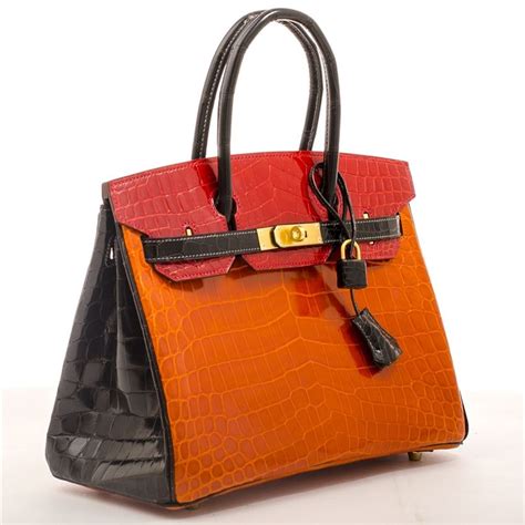 croco hermes bag orange